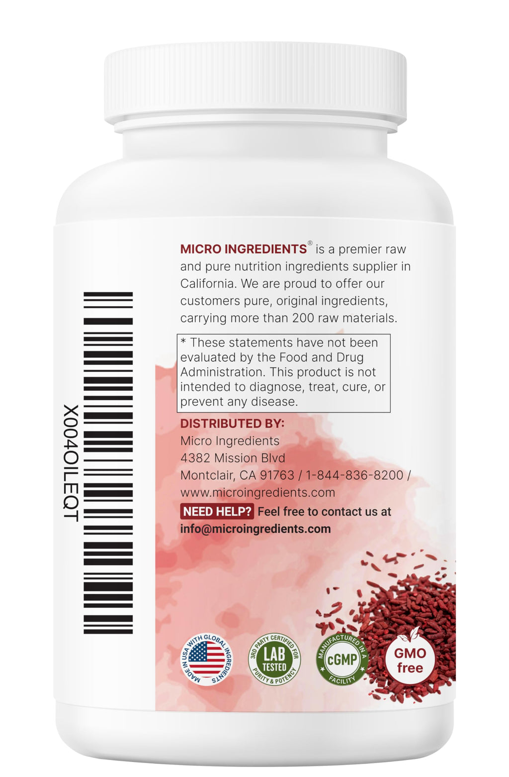 Red Yeast Rice with CoQ10 1200mg 240 Veggie Capsules A348