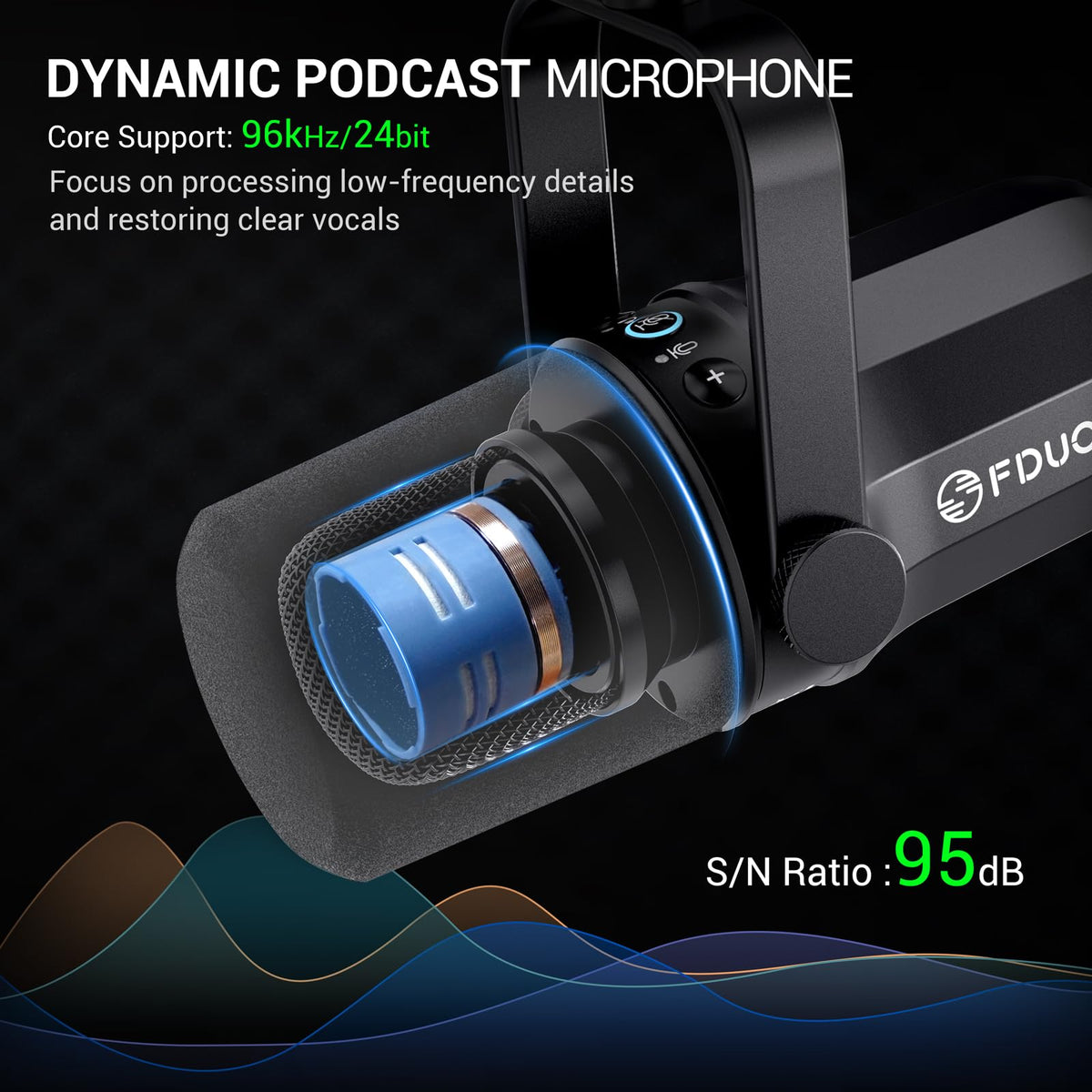 USB/XLR Dynamic Microphone Kit with Boom Arm G106