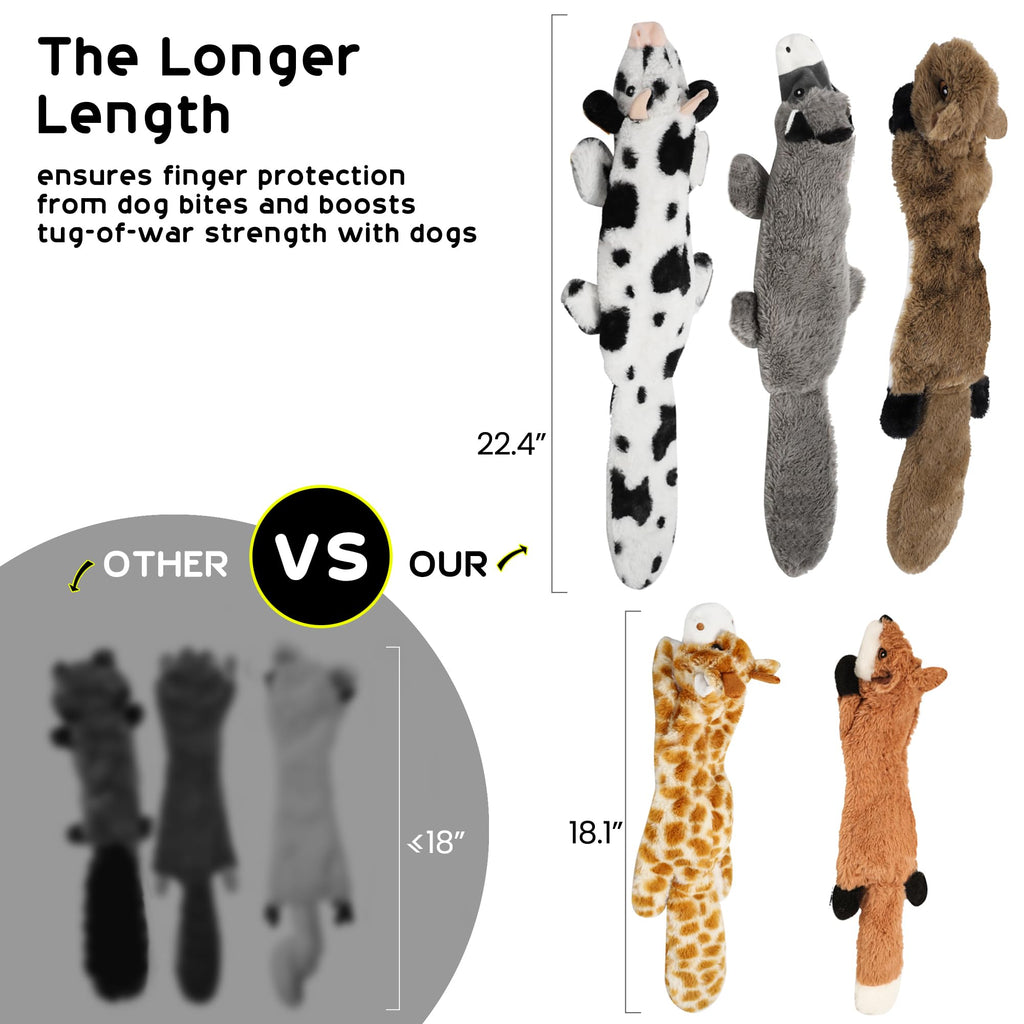 5 PCS Crinkle Plush Dog Squeaky Toys V4533