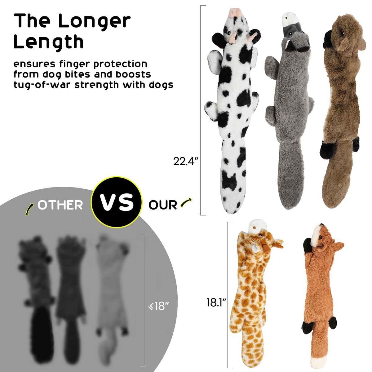 5 PCS Crinkle Plush Dog Squeaky Toys V4533