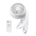 Wall Mount Fan with Remote, 360° Oscillation, 3 Speeds, White F954979