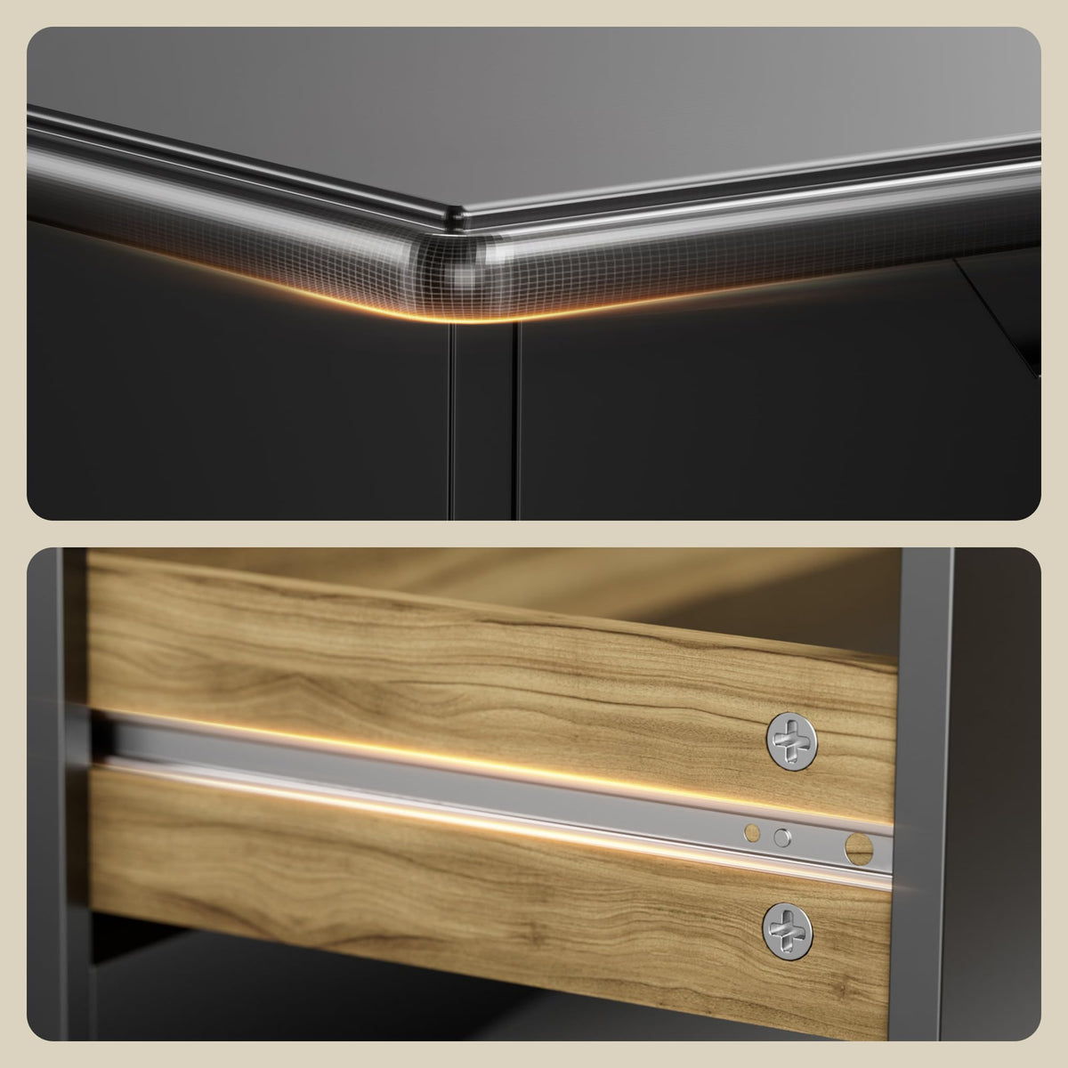 Black 6 Drawer Dresser Y6118