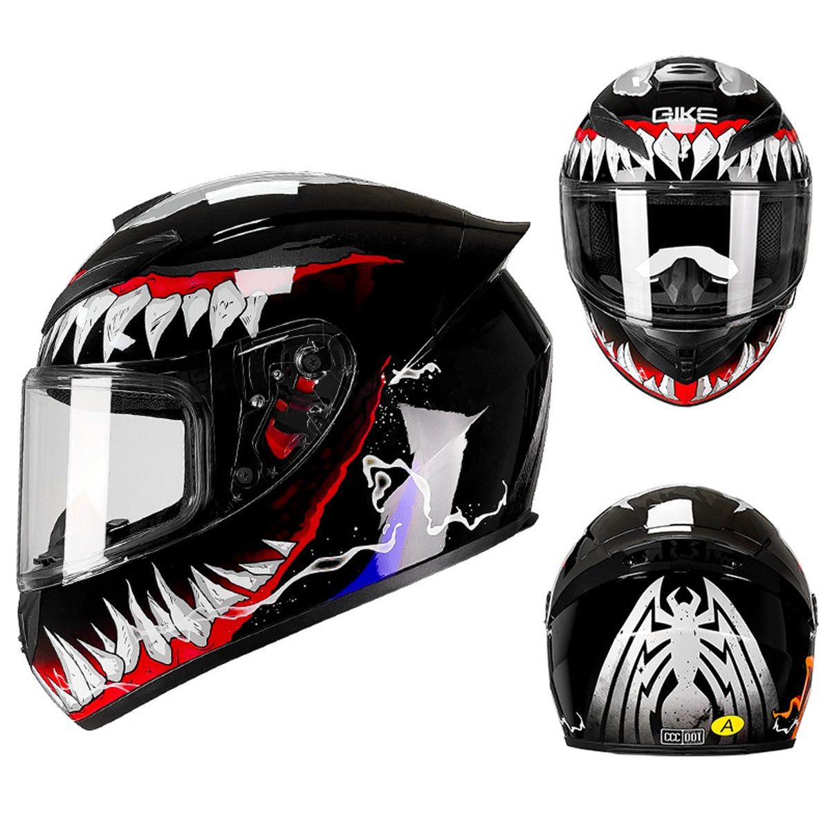 Full Face Motorcycle Helmet with Internal Tinted Visor P56584