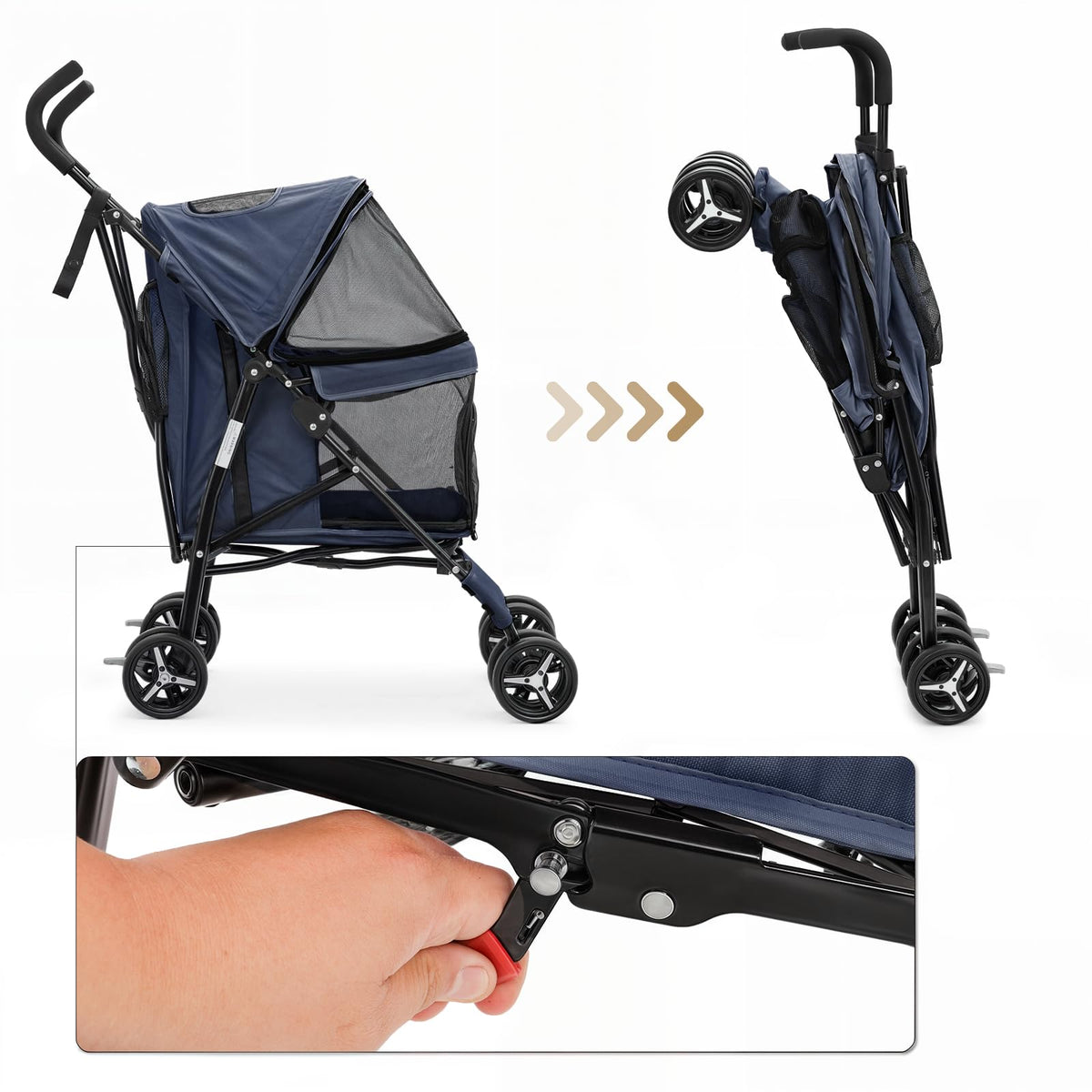 Navy Blue Pet Stroller Z594