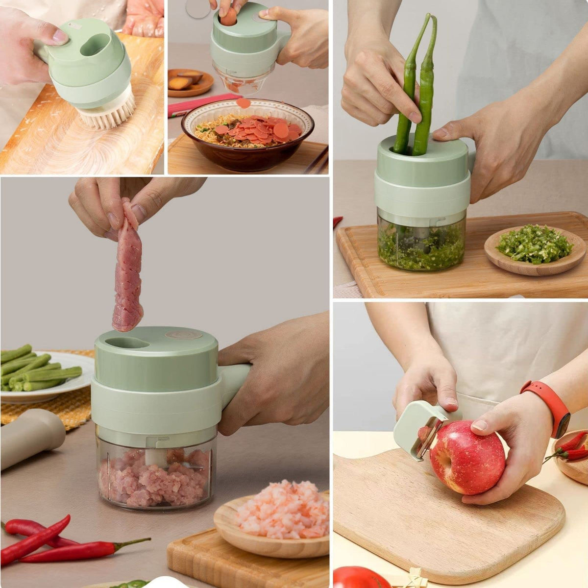 4 in 1 Handheld Electric Vegetable Cutter Set J67347