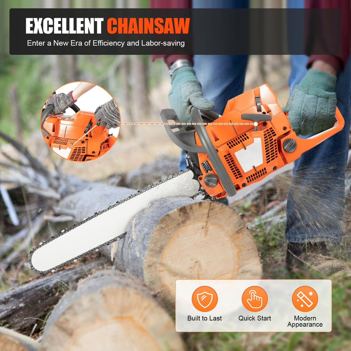 24 Inch Gas Powered Chainsaw X630077