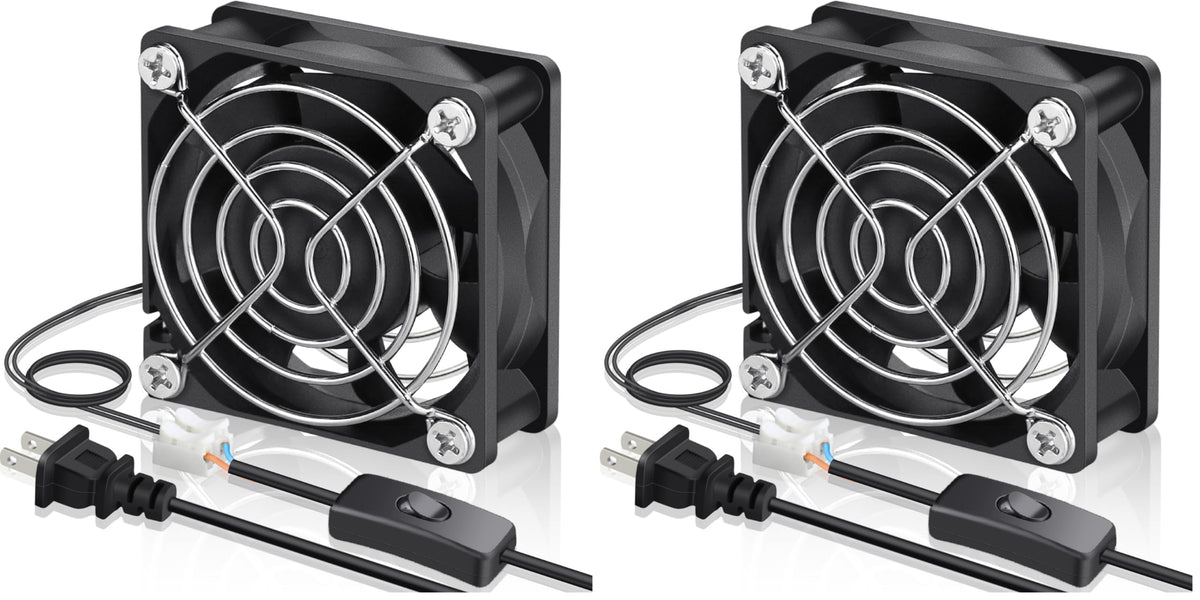EC Cooling Fan 60mm x 60mm x 25mm AC 110V 240V Dual Ball Bearings Pack of 2 Y658