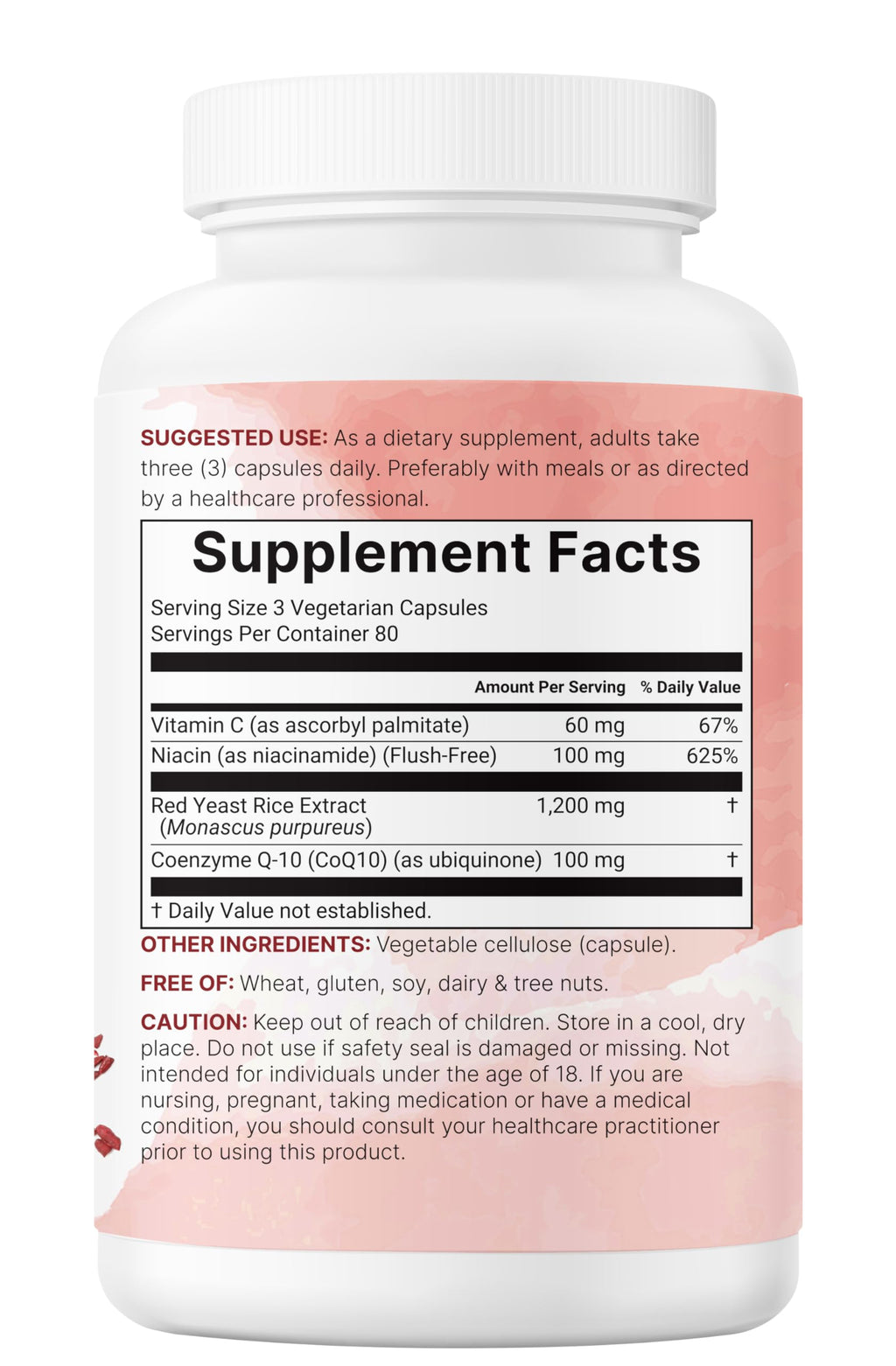 Red Yeast Rice with CoQ10 1200mg 240 Veggie Capsules A348
