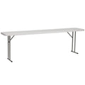 8 ft Granite White Plastic Folding Training Table H363
