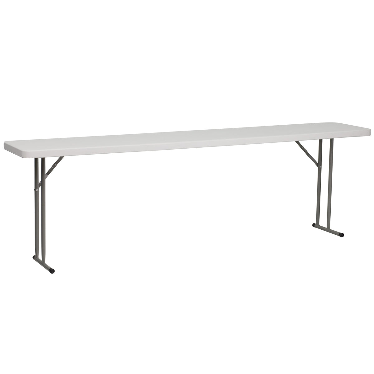 8 ft Granite White Plastic Folding Training Table H363