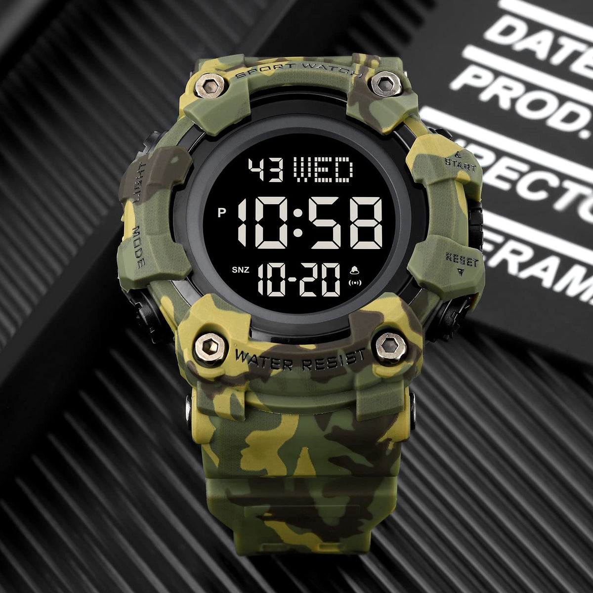 Men Digital Watch Waterproof LED Stopwatch E86188