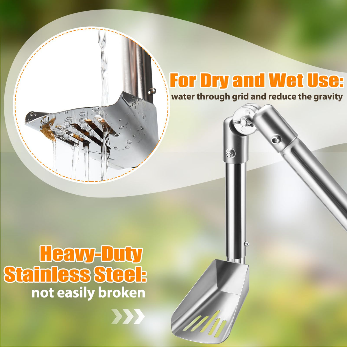 6.4FT Gutter Cleaning Tools with Extension Pole & Brush E394831
