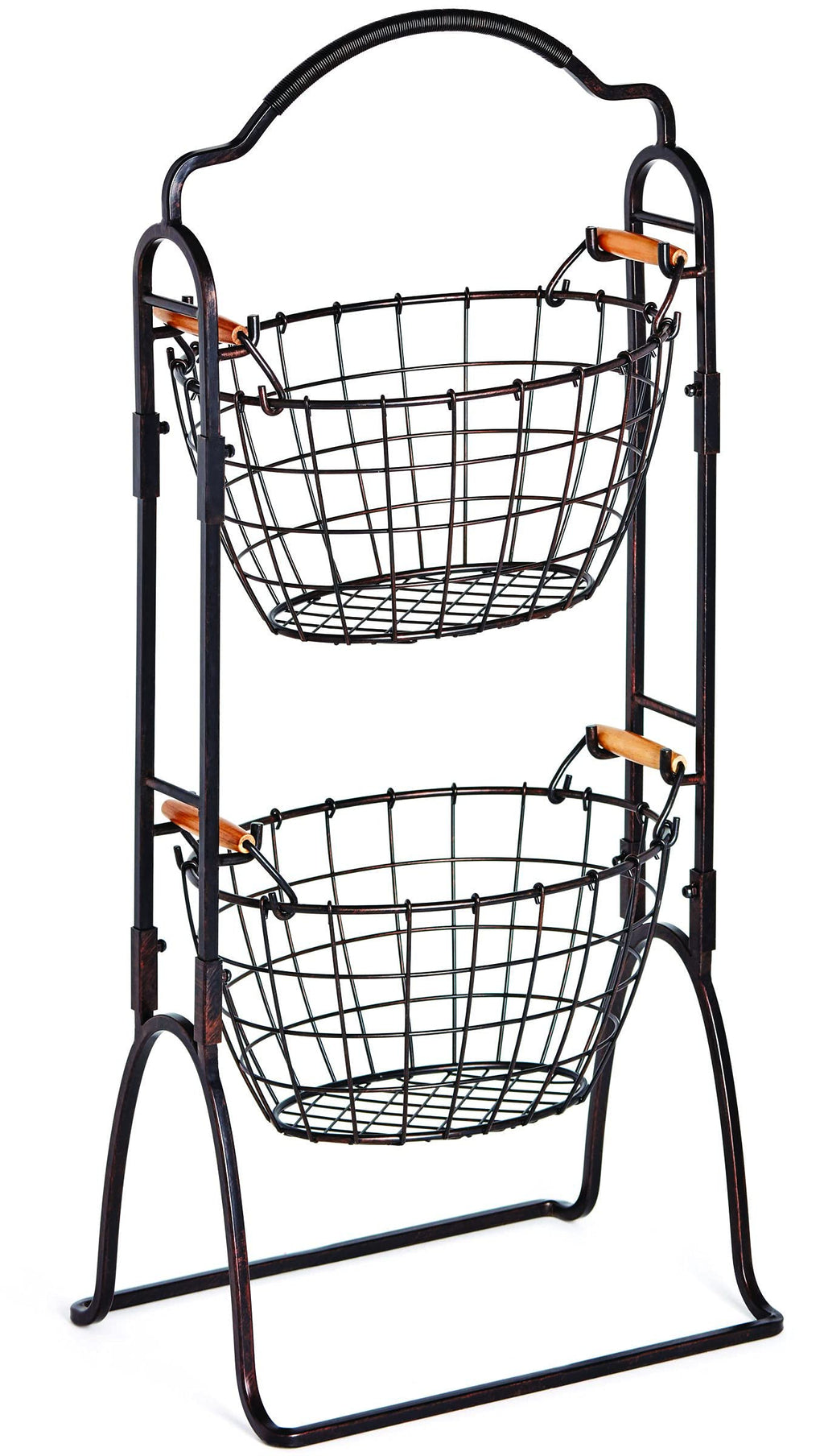 Adjustable 3-Tier Metal Floor Standing Storage Basket J241