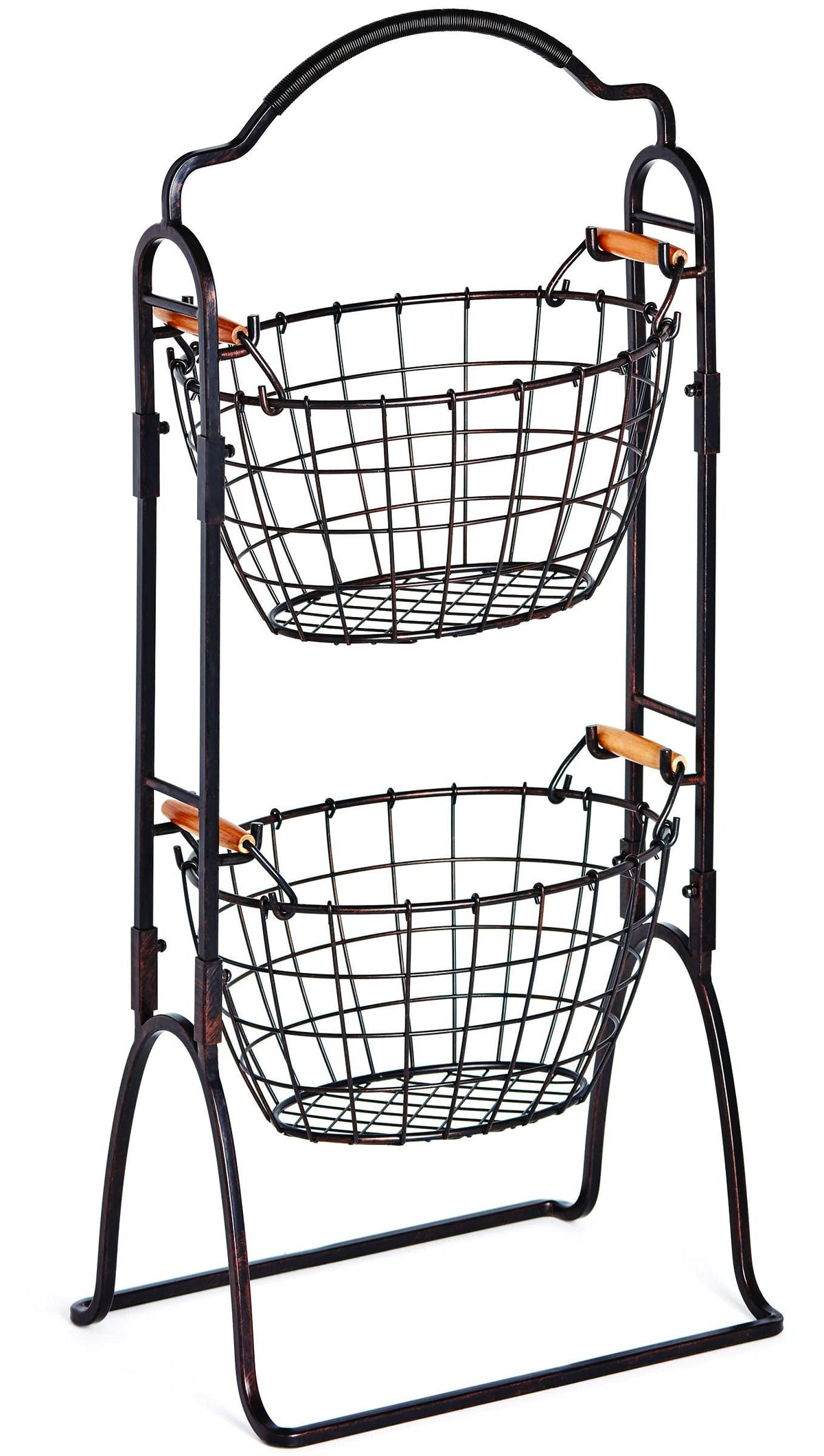 Adjustable 3-Tier Metal Floor Standing Storage Basket J241