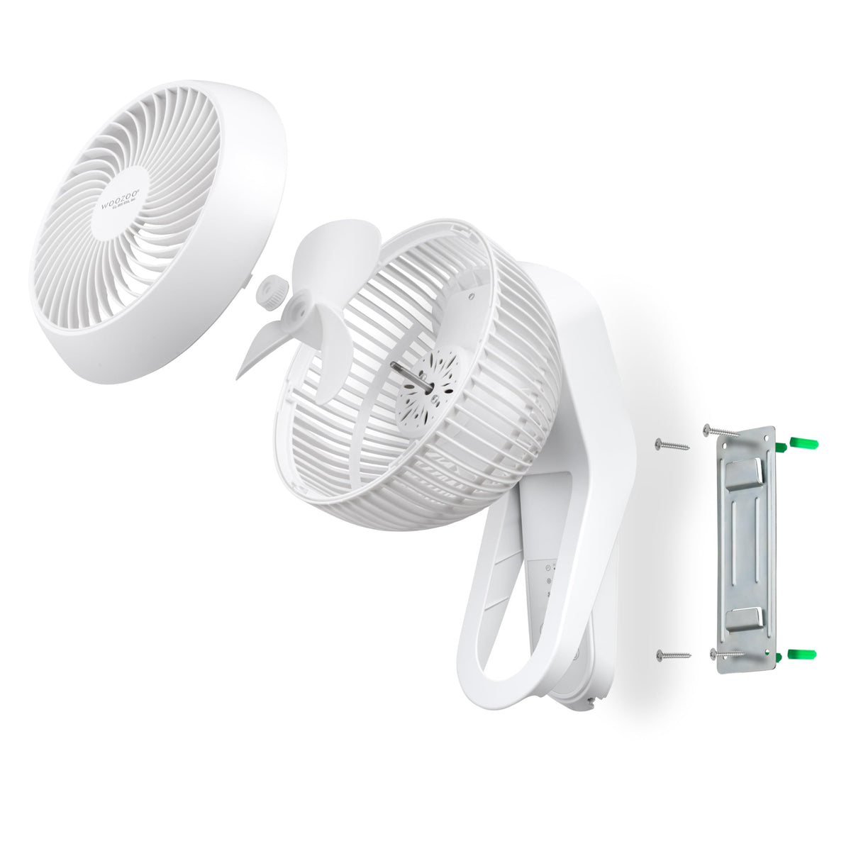 Wall Mount Fan with Remote, 360° Oscillation, 3 Speeds, White F954979