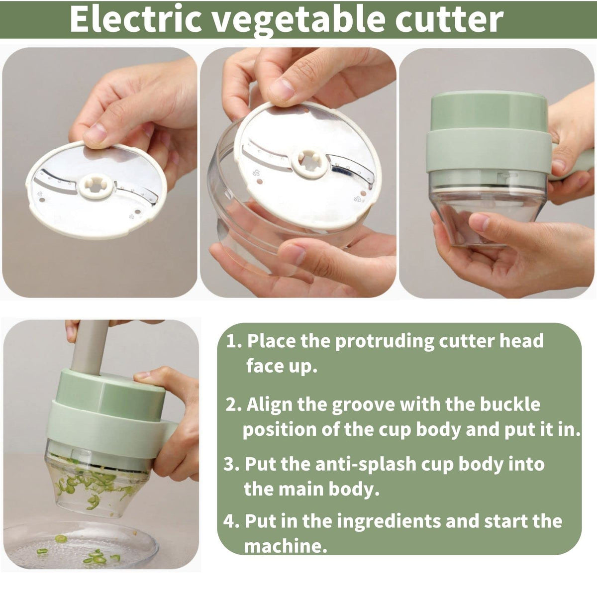 4 in 1 Handheld Electric Vegetable Cutter Set J67347