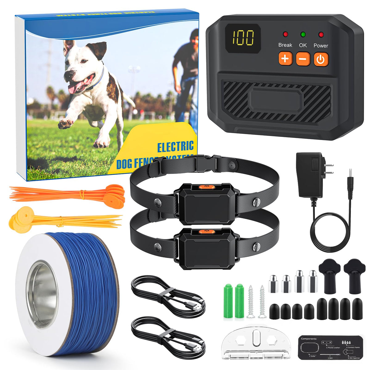 Electric Fence for Dogs with 2 Collars F37960