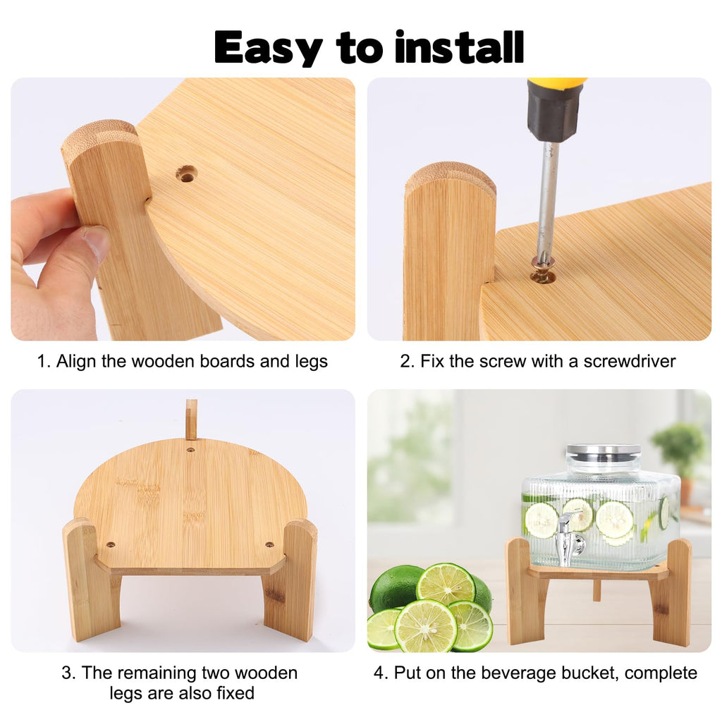 Wooden Drink Dispenser Stand and Water Jug Holder P983