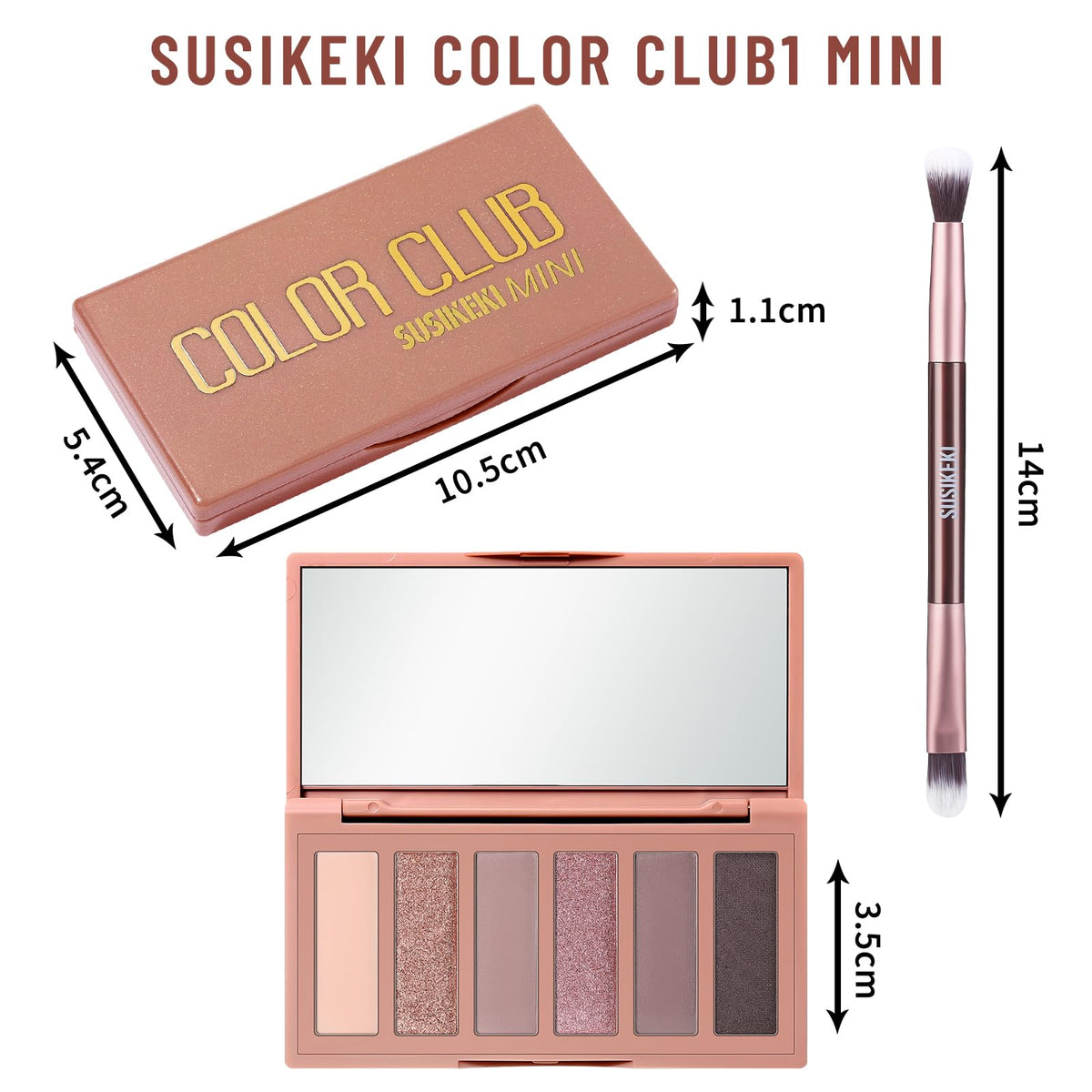 6-Color Matte and Shimmer Eyeshadow Palette with Brush B607