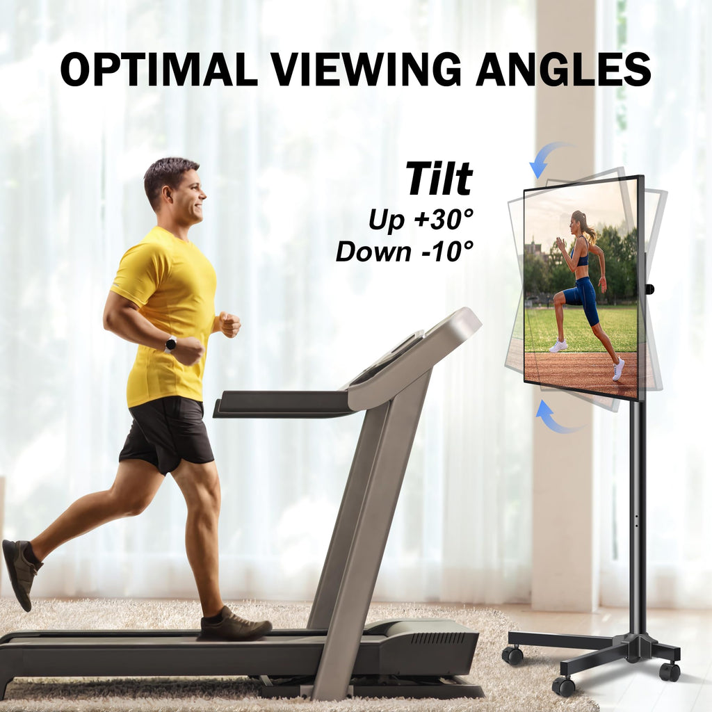 Rotating Rolling TV Stand on Wheels for 13-50" Flat/Curved TVs J4669