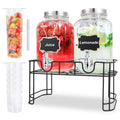1 Gallon Glass Drink Dispenser Set of 2 W62608
