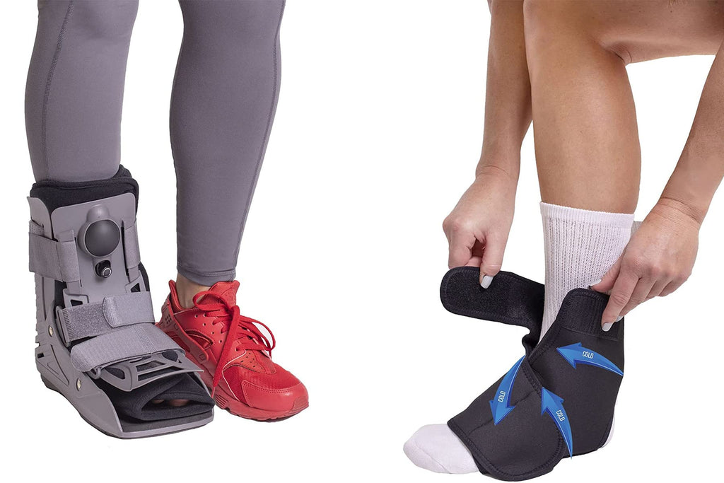 Ultra Light Short Full Shell Walking Boot + Reusable Ankle & Foot Ice Pack C636