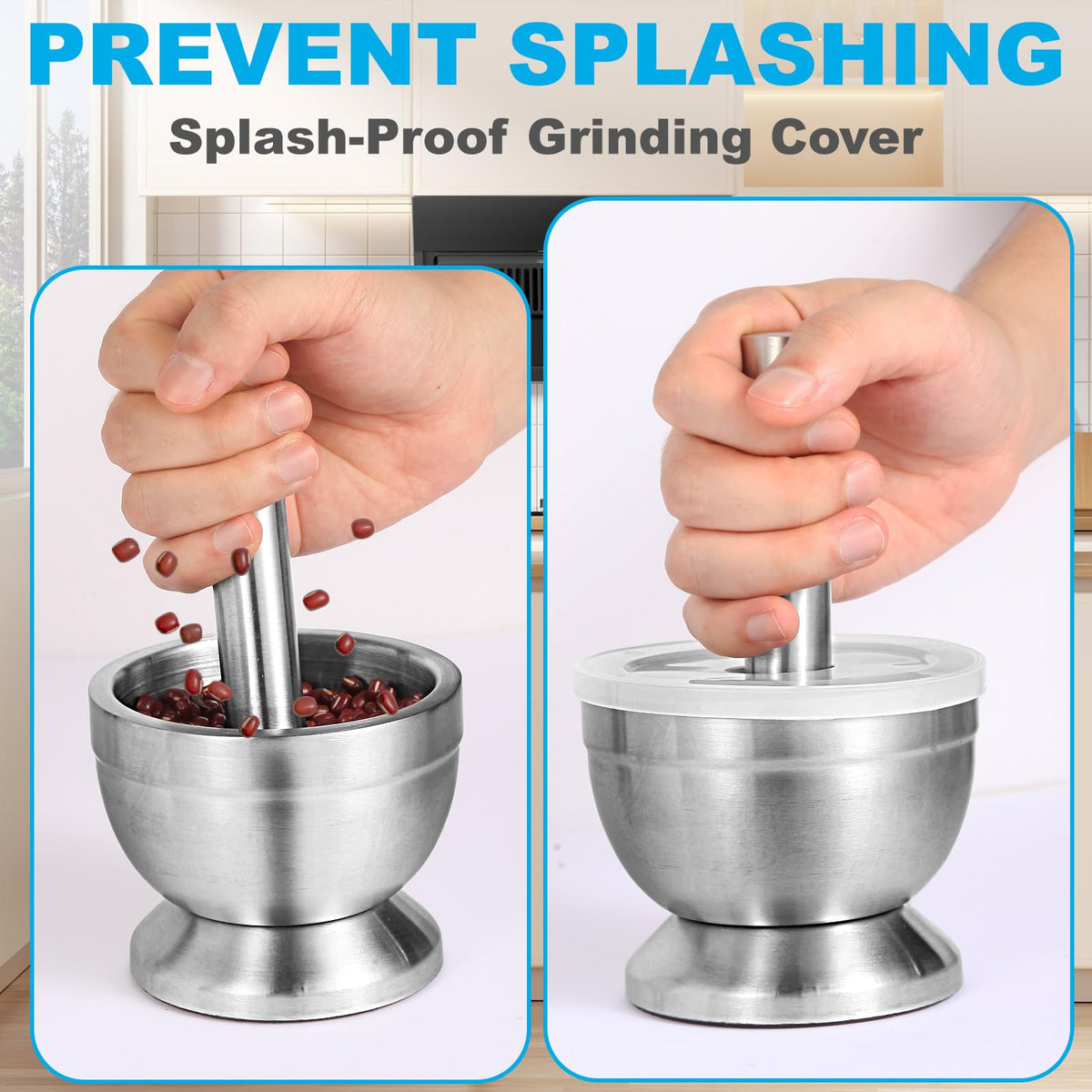 Mortar and Pestle Set Stainless Steel H133457