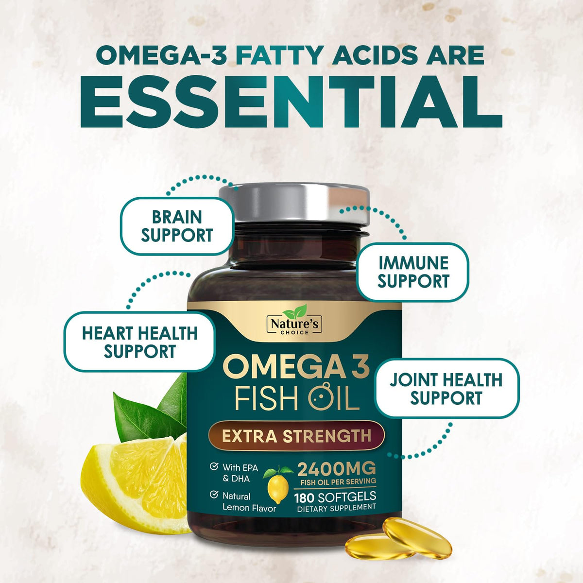 Omega 3 Fish Oil 2400mg Softgels I91249