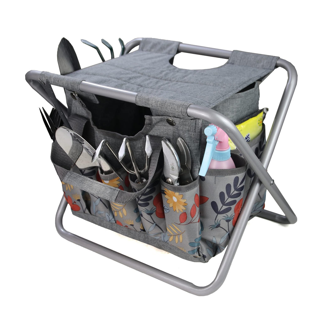 Folding Gardening Stool with Storage Tote Bag D98757