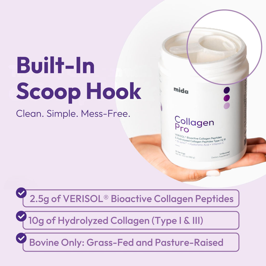 Hydrolyzed Collagen Peptides Type I & III with Vitamin C, Hyaluronic Acid, Biotin, Unflavored Powder, 30 Servings H382