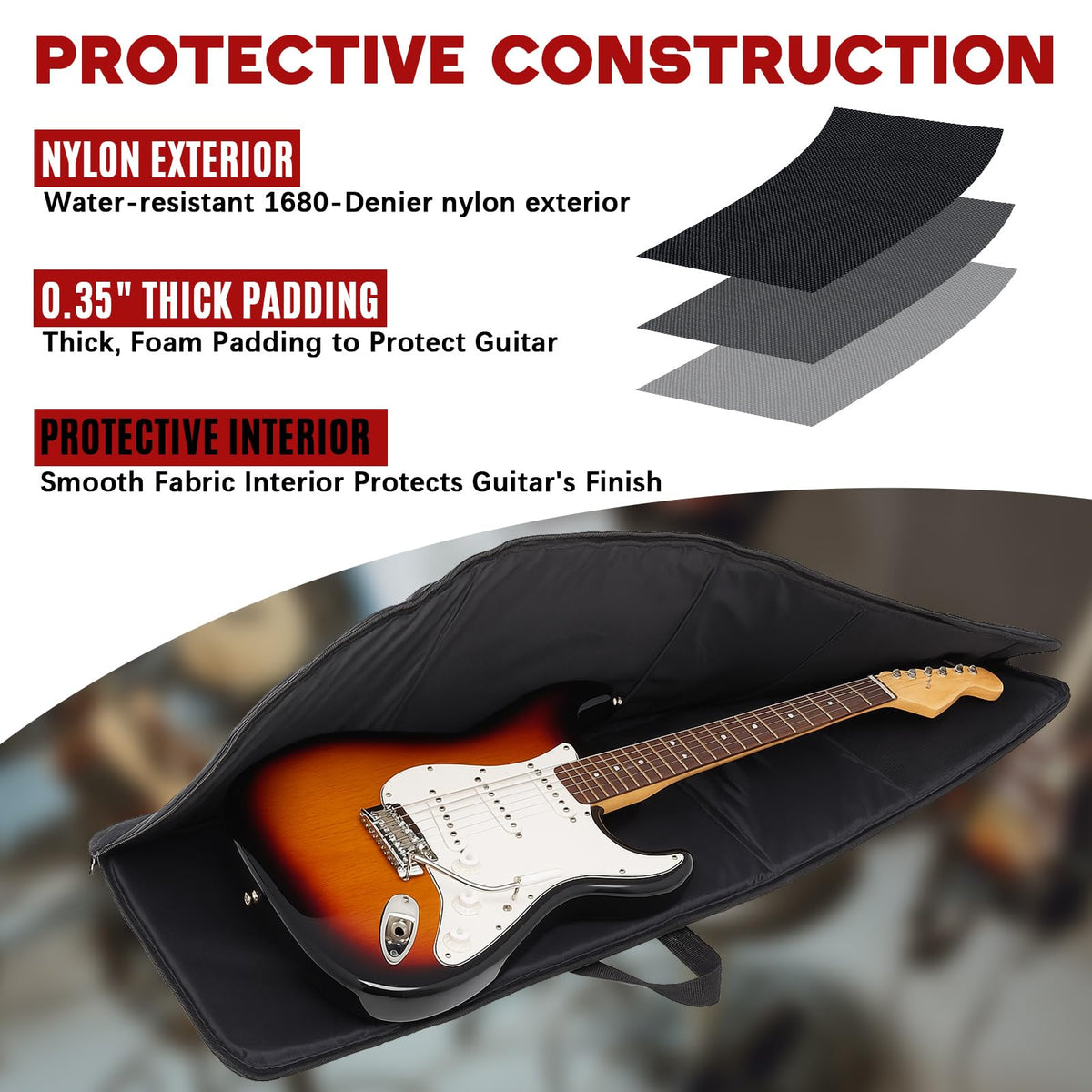 Foam Padded Guitar Gig Bag K641
