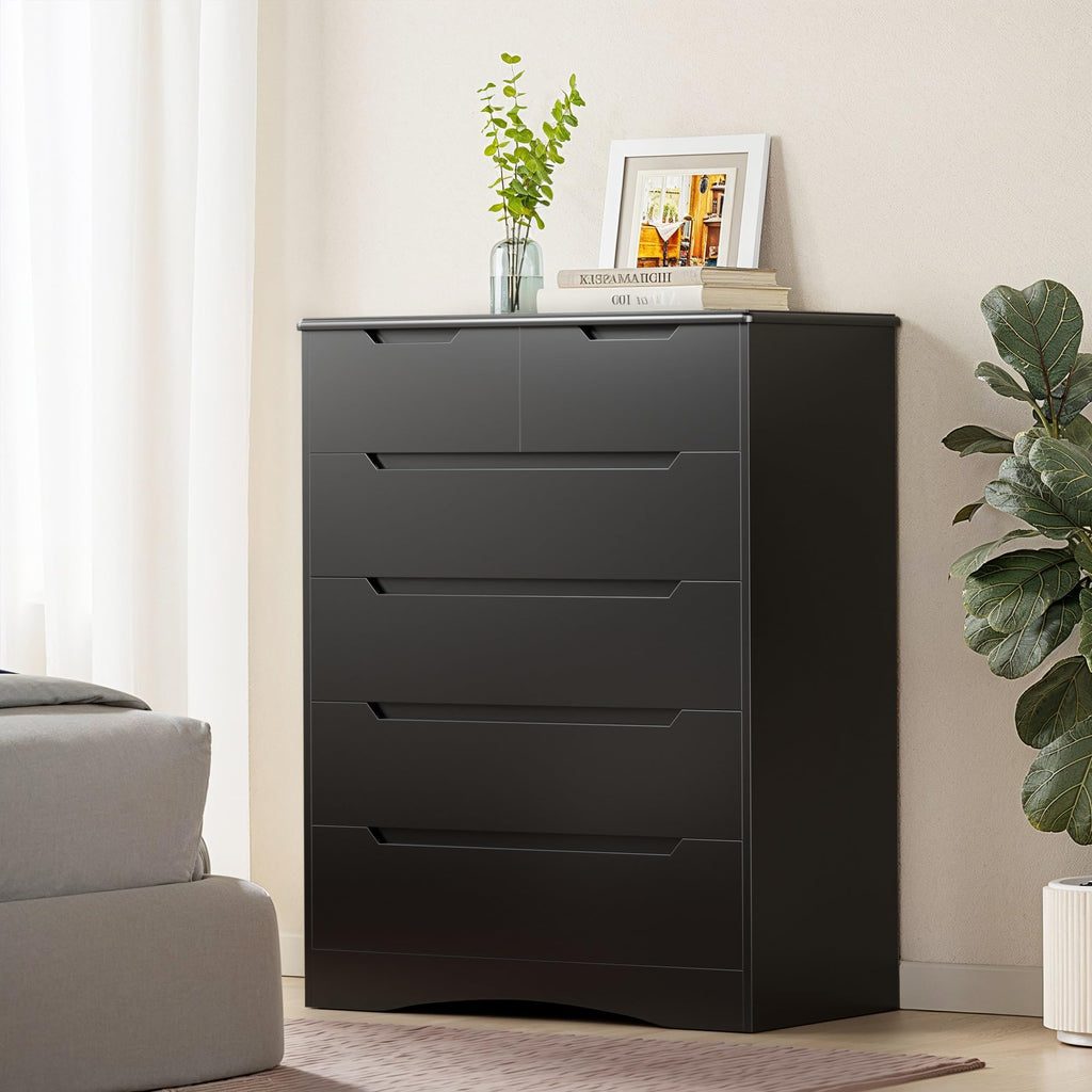 Black 6 Drawer Dresser Y6118