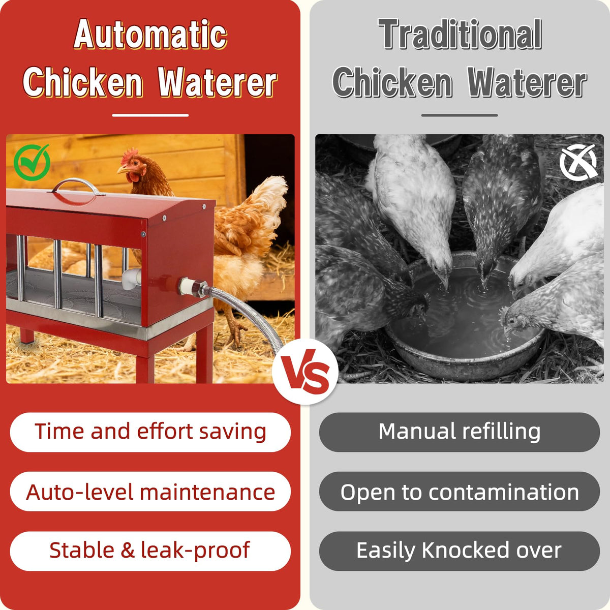 Automatic Chicken Waterer with Detachable Legs I66754