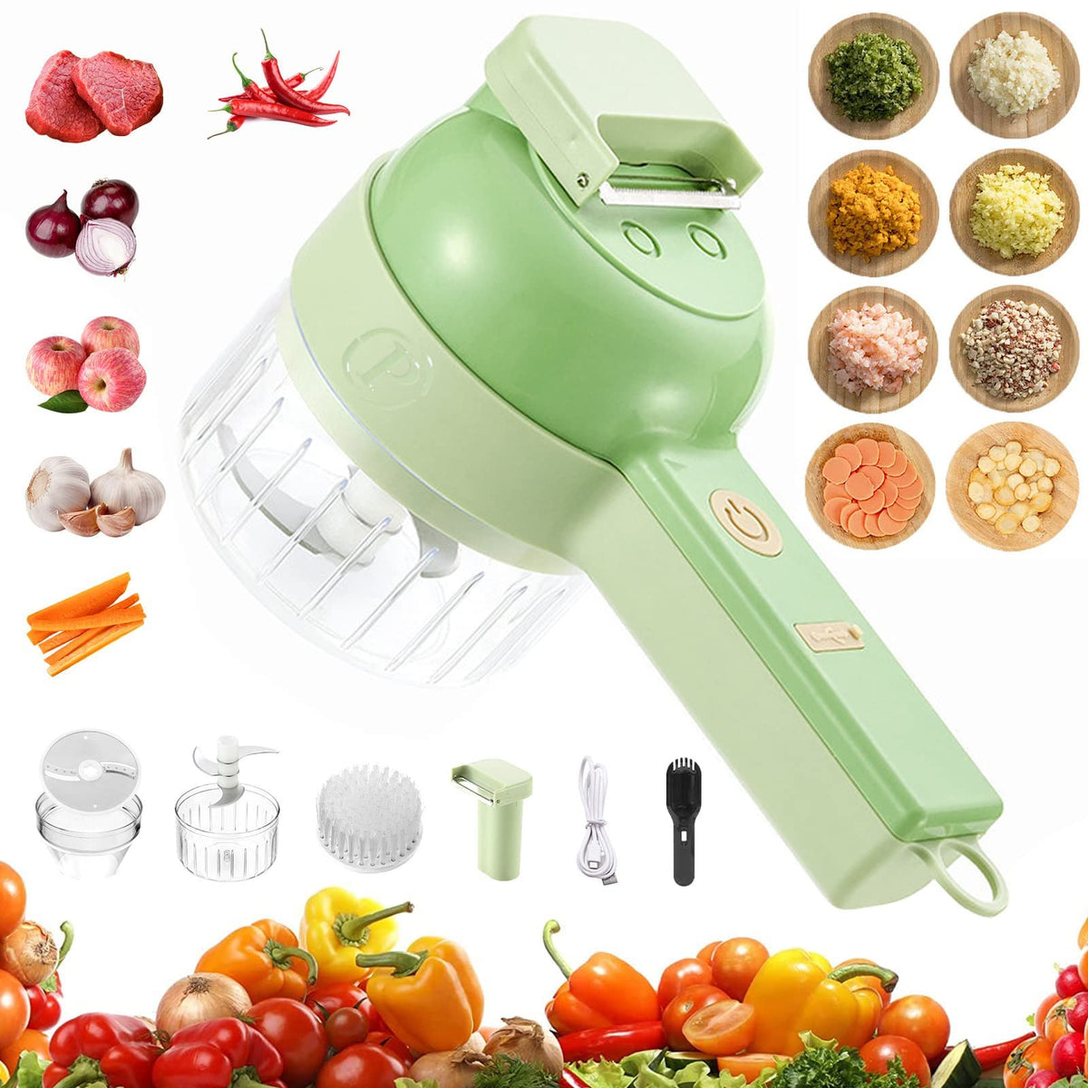 4 in 1 Handheld Electric Vegetable Cutter Set J67347