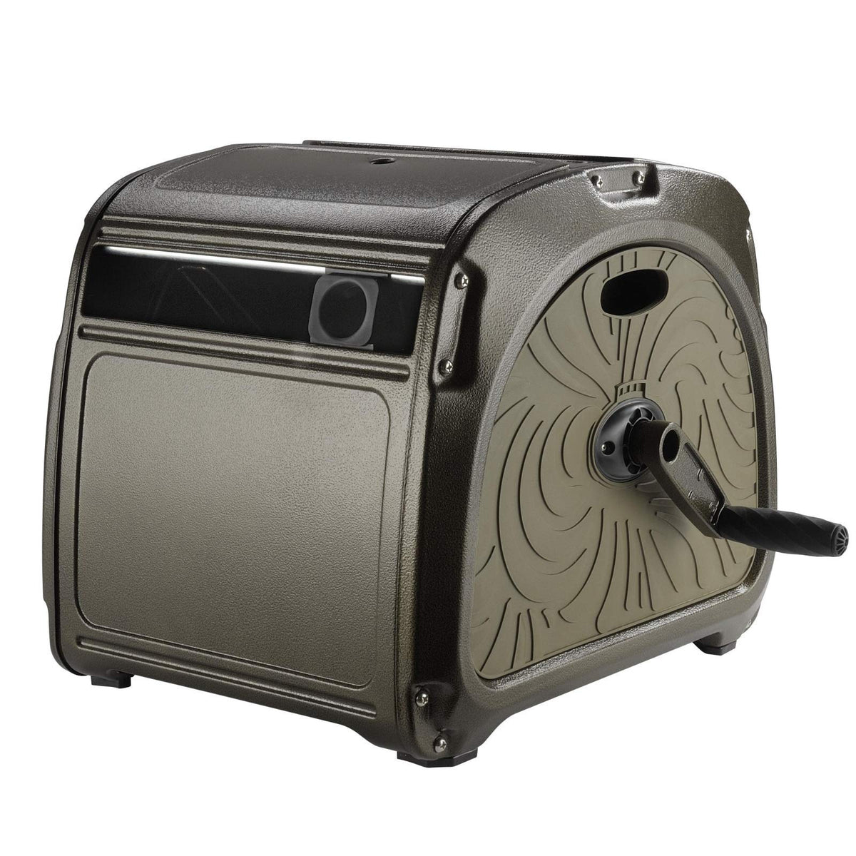 Metal Hose Reel Box, Heavy Duty Garden Hose Storage Reel, 150ft 5/8" Hose Capacity, Green K828