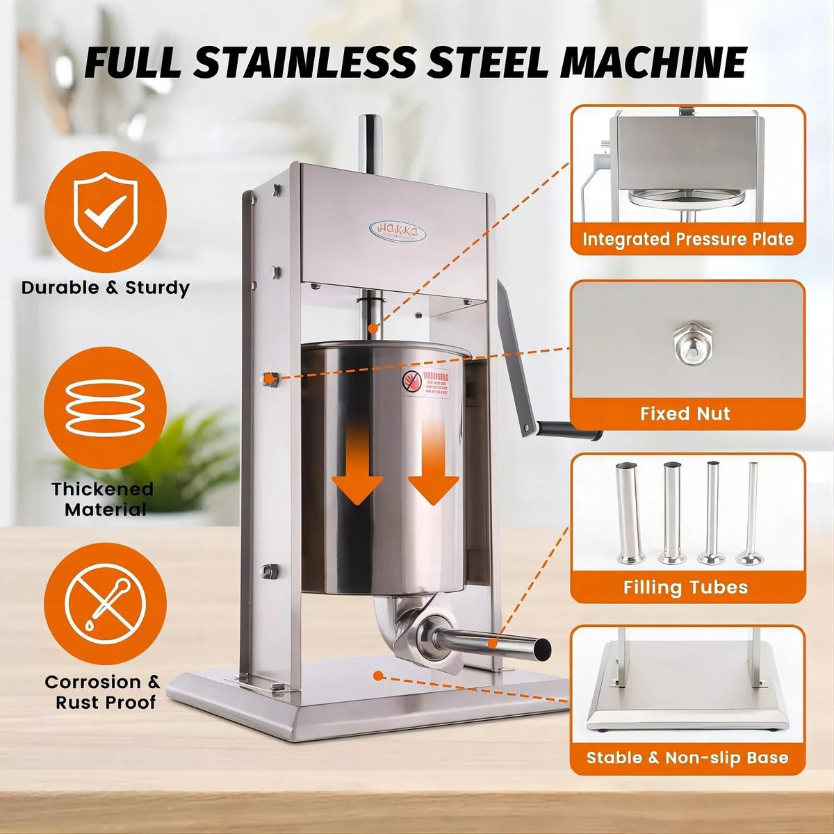 25 Lb Stainless Steel Vertical Sausage Stuffer V834856