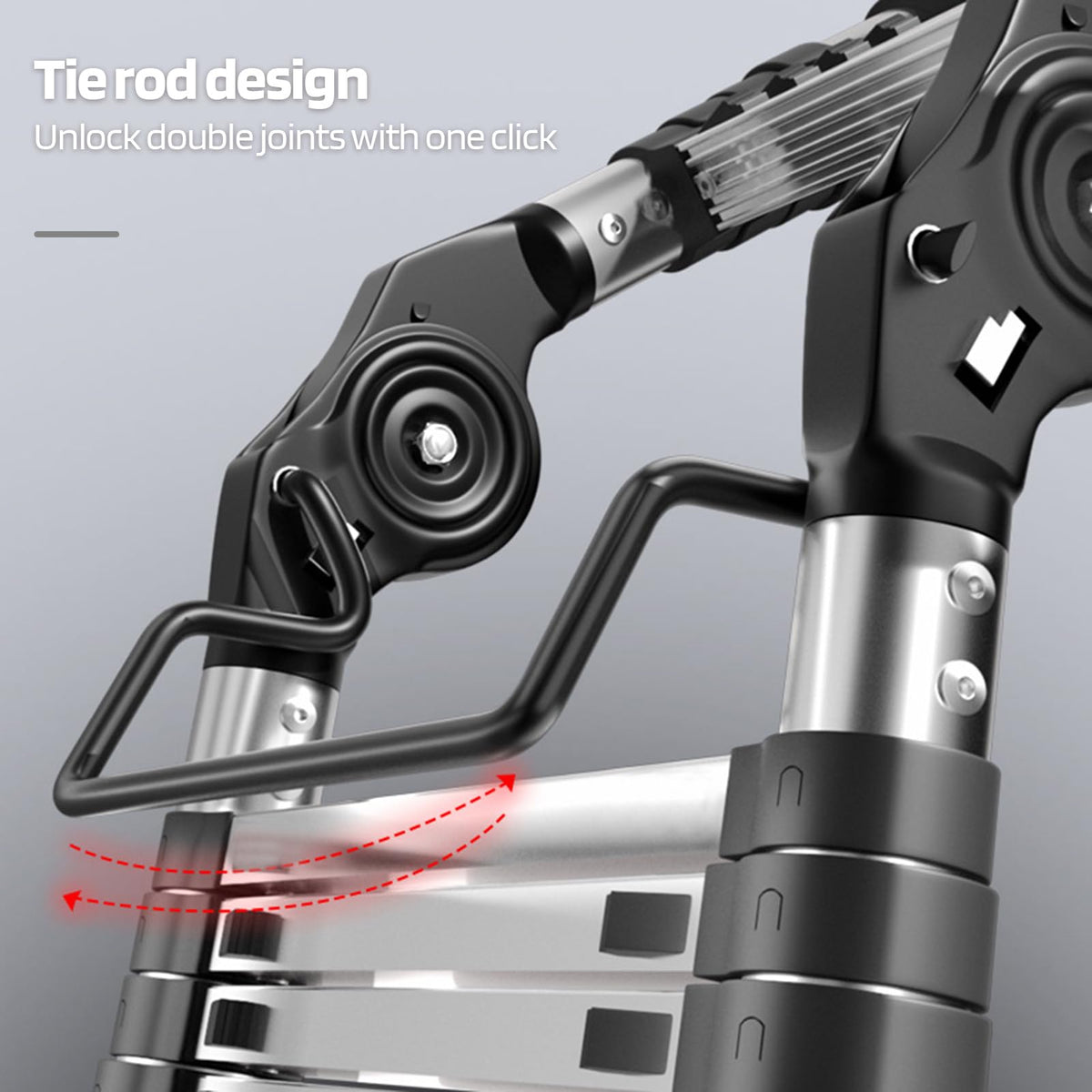 Telescoping Ladder with Locking Mechanism, Heavy Duty Aluminum 330 lbs B576367