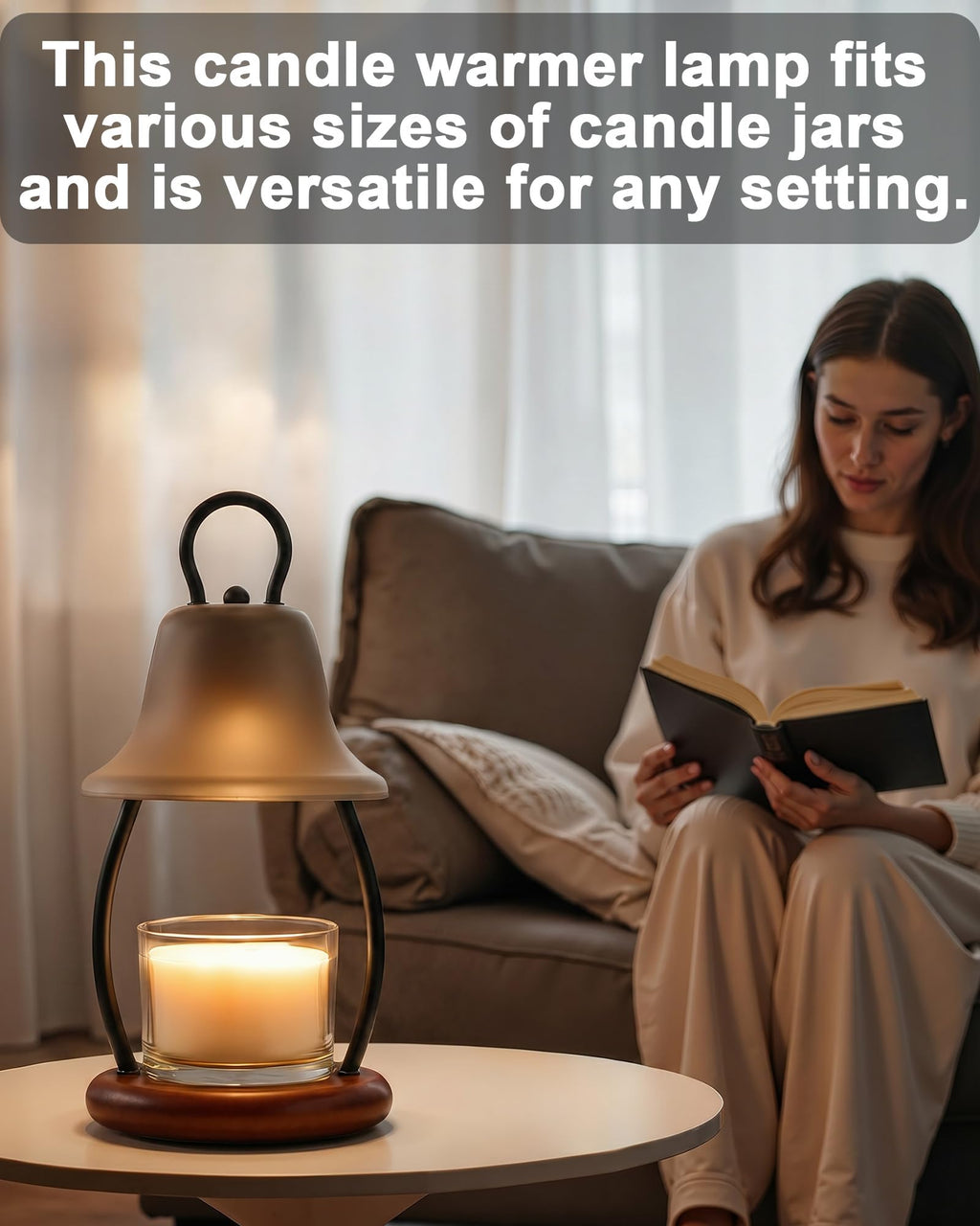 Black Dimmable Candle Warmer Lamp with Timer J41491