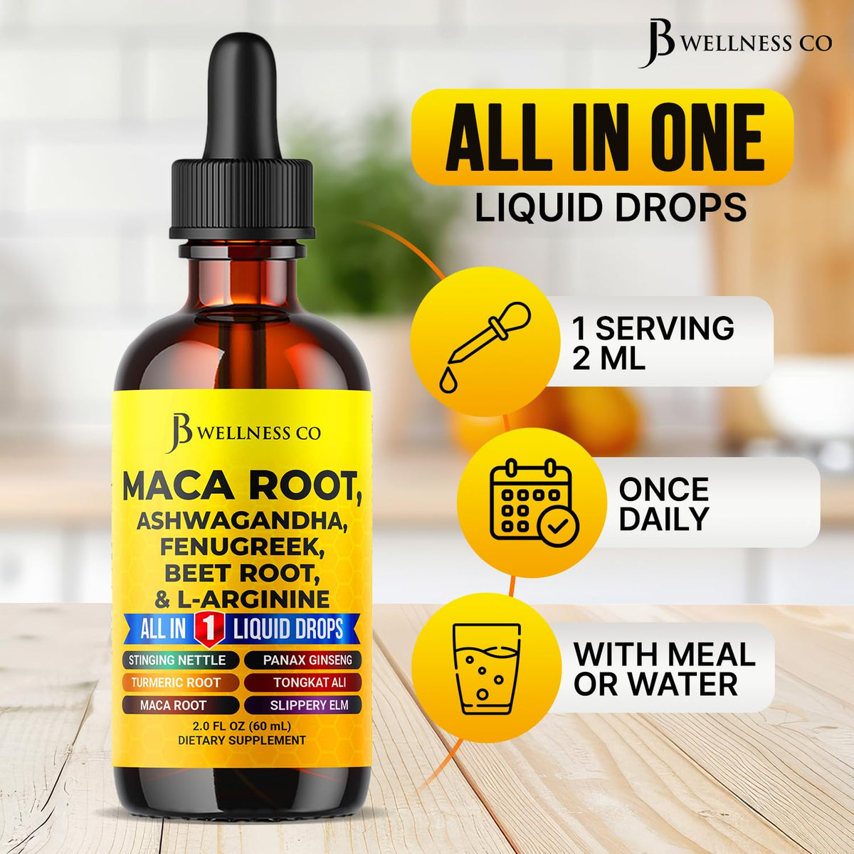 Organic Maca Root Liquid Drops with Ashwagandha 2oz Z142