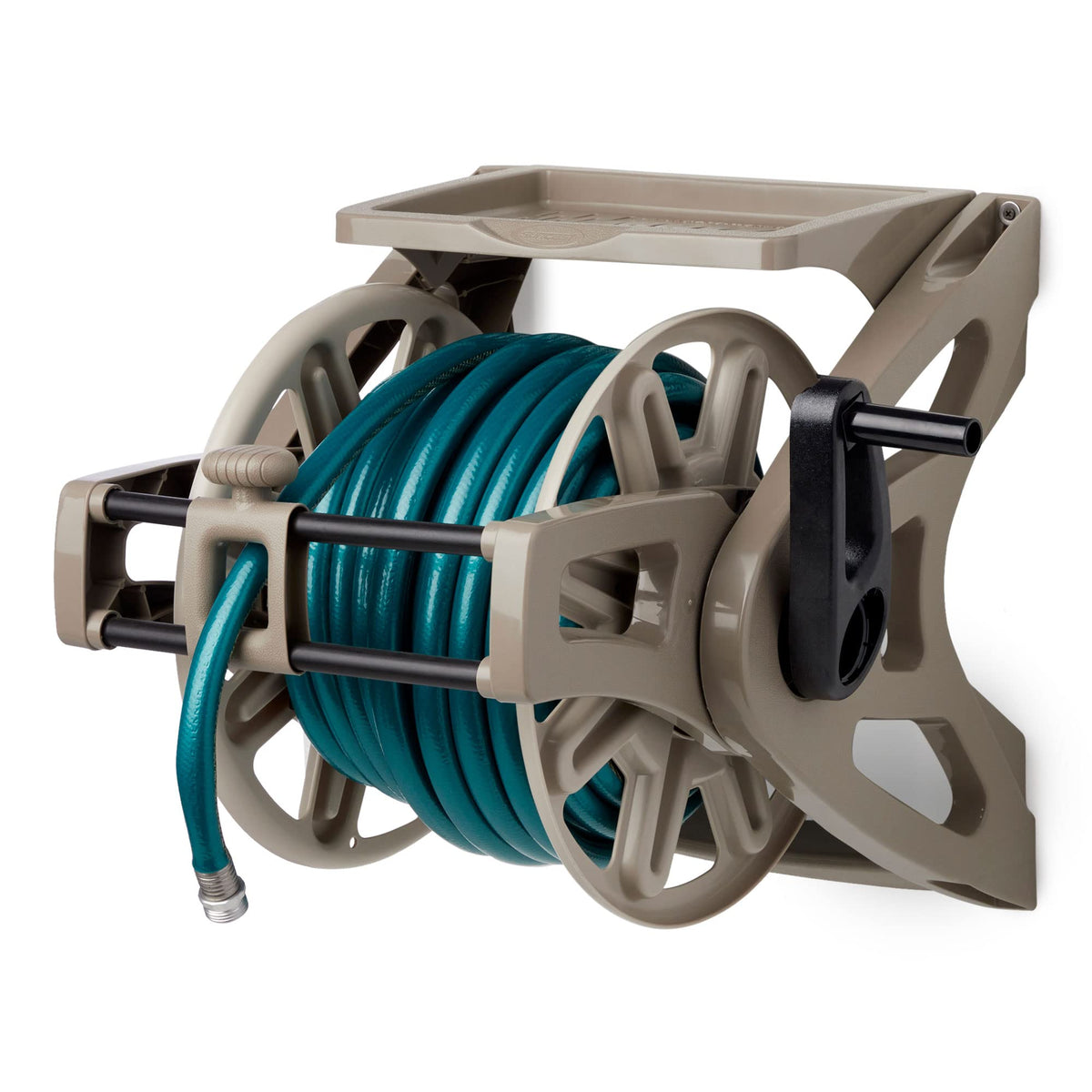 Wall-Mount Hose Reel with Storage Tray S6215