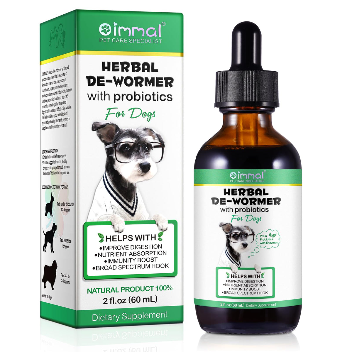 Natural Broad Spectrum Herbal Cleanse Digestive Support Supplement Drops with Probiotics D2872