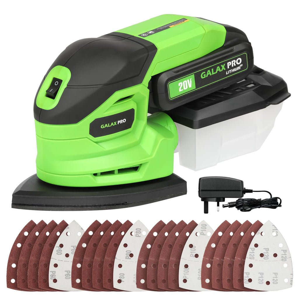 Cordless Detail Sander 2.0Ah Battery, 20 Pcs Sandpapers P59190
