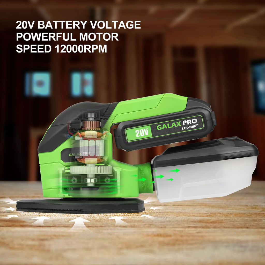 Cordless Detail Sander 2.0Ah Battery, 20 Pcs Sandpapers P59190