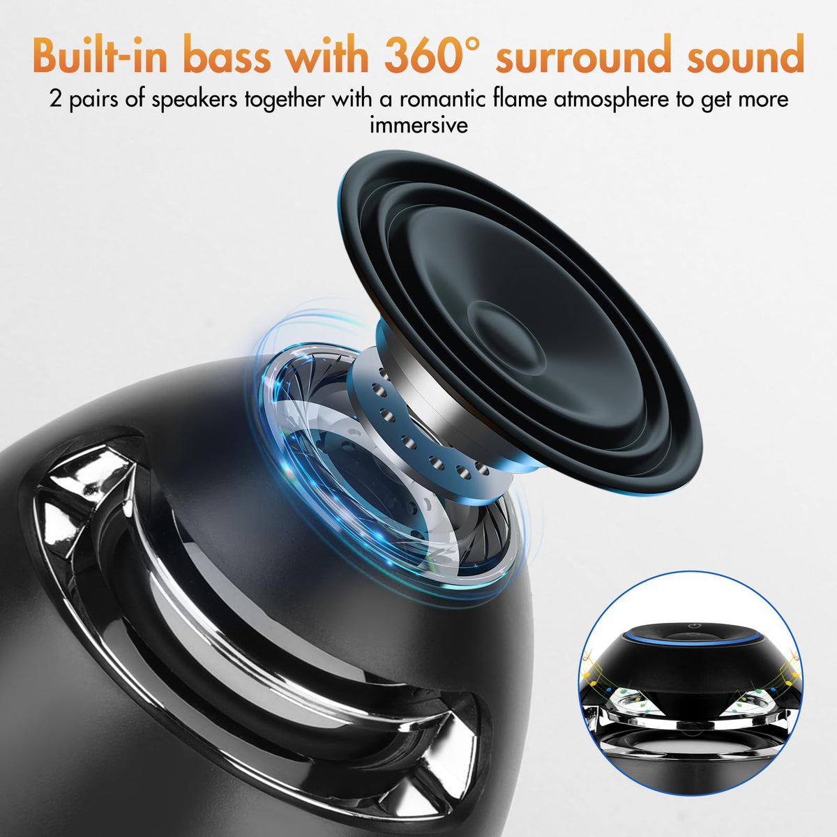 2 Pack Outdoor Bluetooth Flame Speakers with Stakes M246