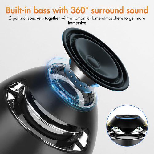 2 Pack Outdoor Bluetooth Flame Speakers with Stakes M246