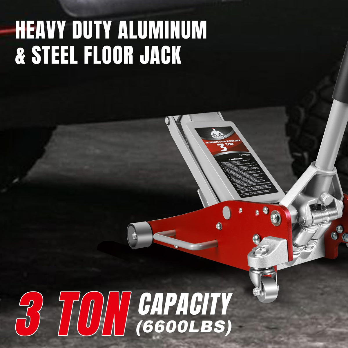 3 Ton Low Profile Aluminum and Steel Car Jack with Jack Stands, Red, 2 Pack R5297