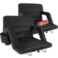 2 Pack Wide Waterproof Folding Stadium Seats with Back Support E532
