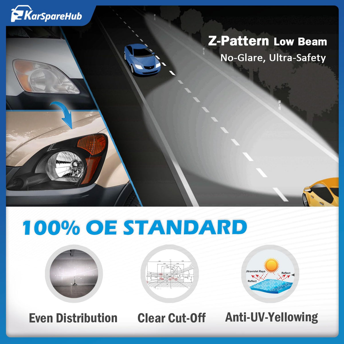 Halogen Headlights with Bulbs D74278