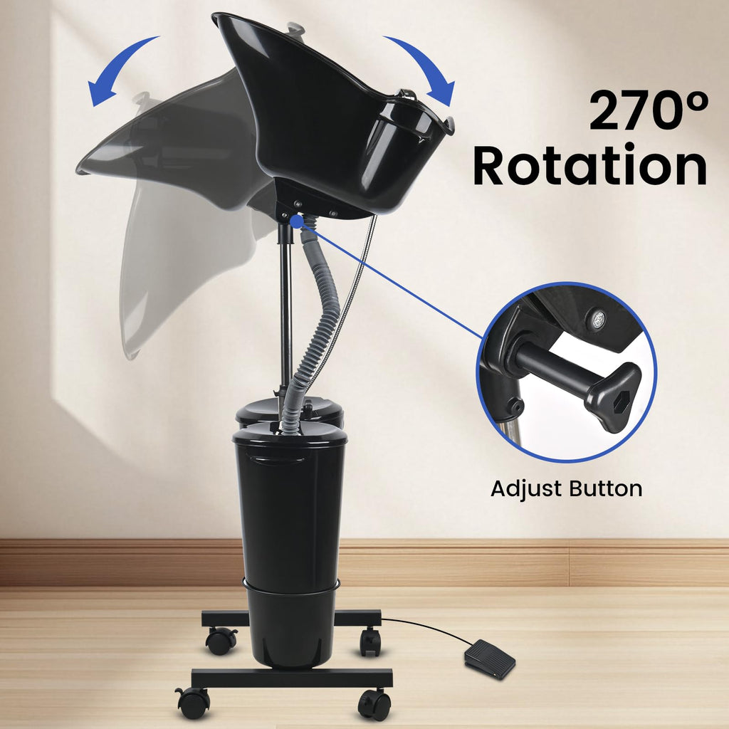 Portable Height Adjustable Shampoo Bowl with Electric Pump H96113