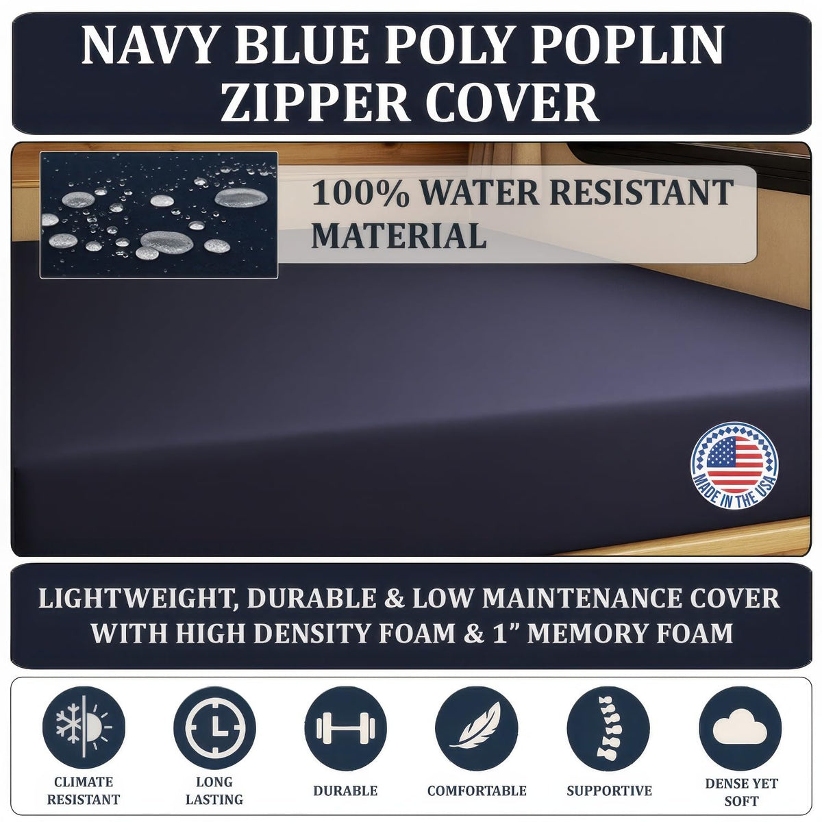 2" x 36" x 72" Gel Memory Foam Mattress Topper J331013